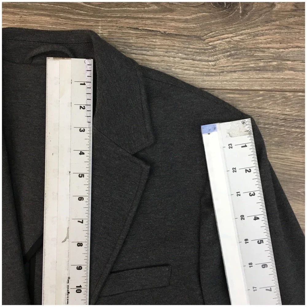 01. ALGO Mens Blazer Sport‎ Coat Casual Jacket Size M (38R) Jersey Gray Suit